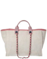 Chanel White Monogram Canvas Deauville Tote (Authentic Pre-Loved)