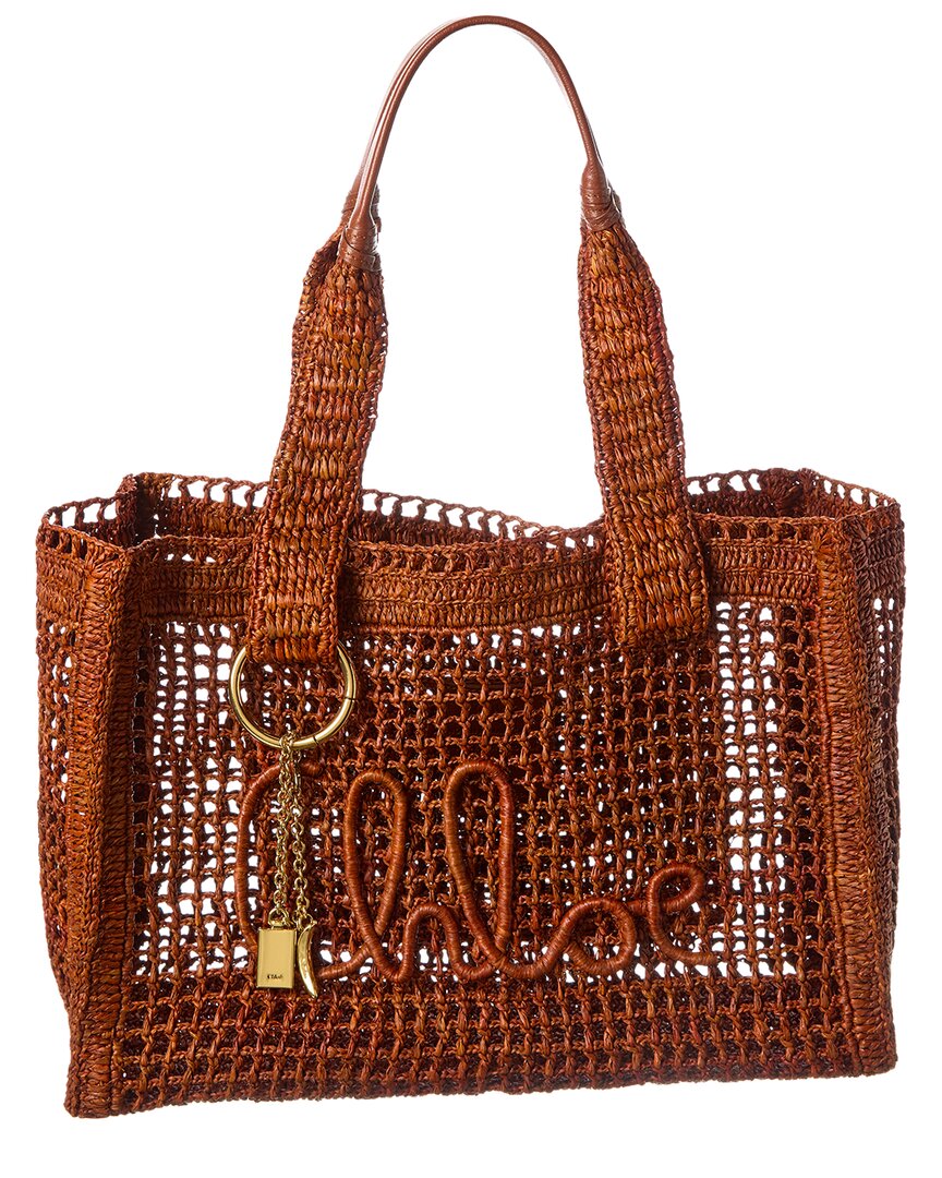 Chloé Summer Banana Raffia Tote