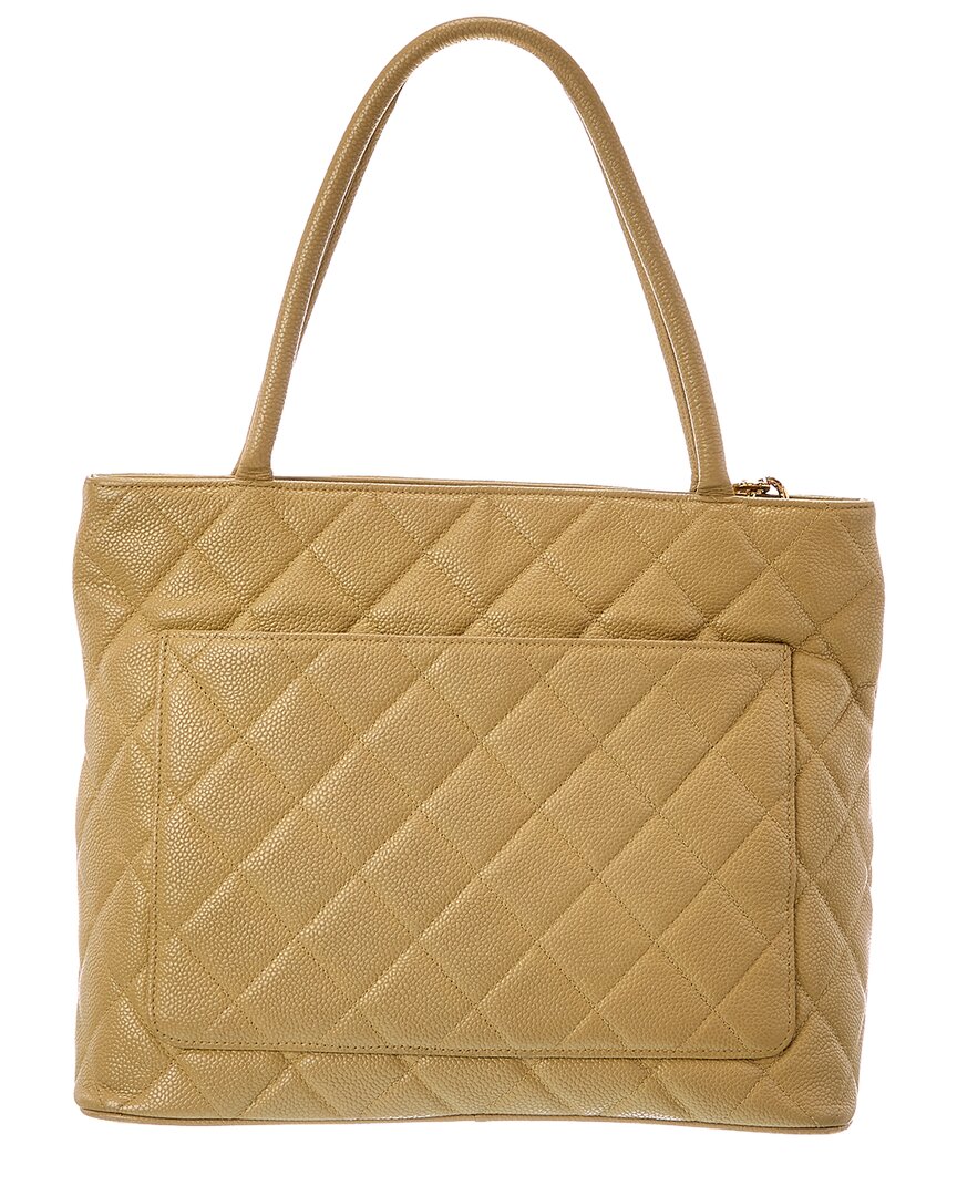 Chanel Chanel Beige Caviar Leather Medallion Tote (Authentic Pre-Loved)