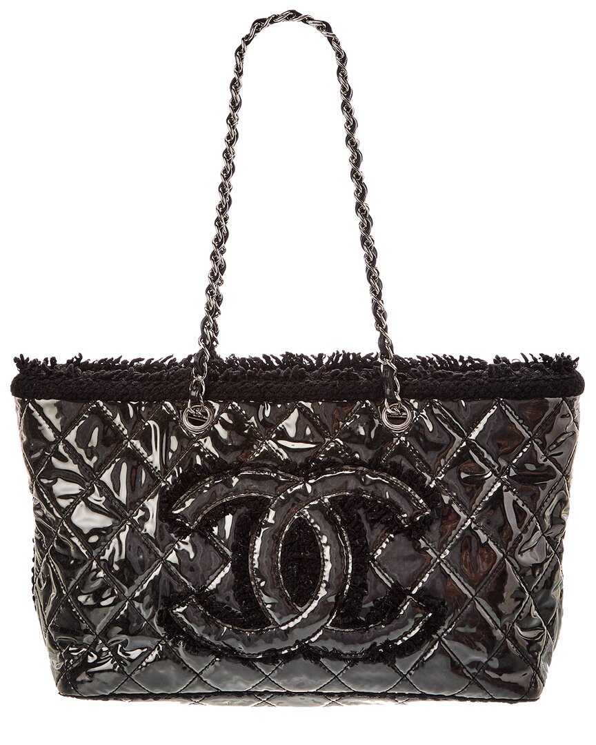 Chanel Chanel Black Patent Leather Cc Tote (Authentic Pre-Loved)