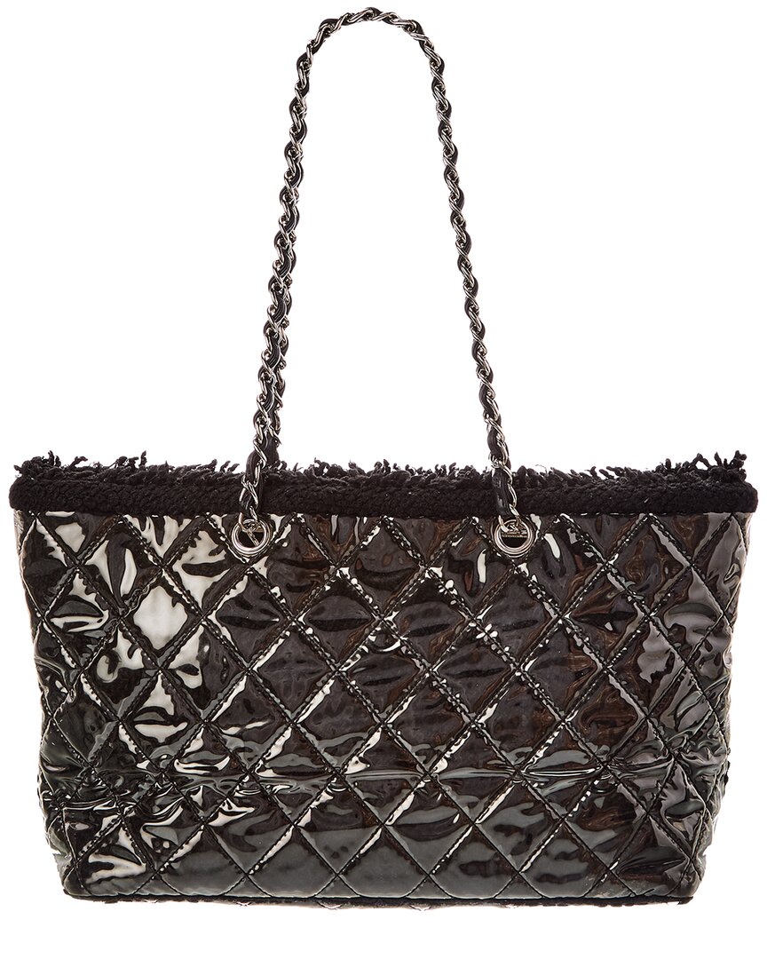 Chanel Chanel Black Patent Leather Cc Tote (Authentic Pre-Loved)