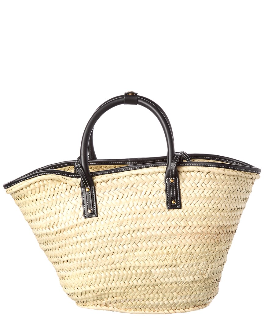 Jacquemus Jacquemus Soli Raffia & Leather Trim Tote