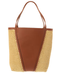 Chloé Chloé Raffia & Leather Tote