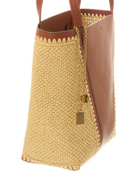 Chloé Chloé Raffia & Leather Tote