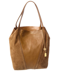 Chloé Chloé Spin Leather & Suede Tote