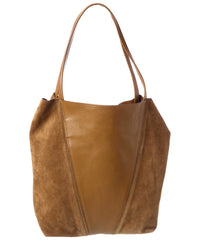 Chloé Chloé Spin Leather & Suede Tote