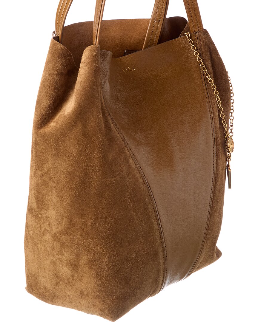 Chloé Chloé Spin Leather & Suede Tote