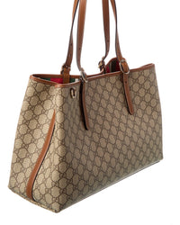 Gucci Gucci Gg Emblem Medium Gg Supreme Canvas & Leather Tote