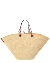 Loewe Loewe Anagram Large Raffia & Leather Tote