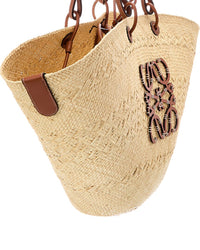 Loewe Loewe Anagram Large Raffia & Leather Tote