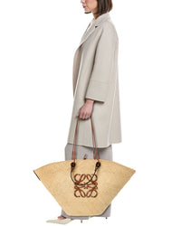 Loewe Loewe Anagram Large Raffia & Leather Tote