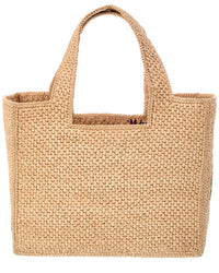 Loewe Loewe Logo Small Raffia & Leather Tote