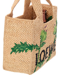 Loewe Loewe Logo Small Raffia & Leather Tote