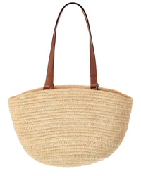 Loewe Loewe Logo Raffia & Leather Tote