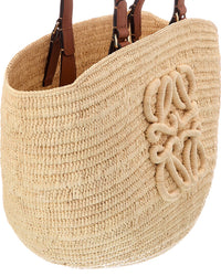 Loewe Loewe Logo Raffia & Leather Tote