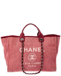 Chanel Chanel Red Canvas Medium Deauville Tote (Authentic Pre-Loved)