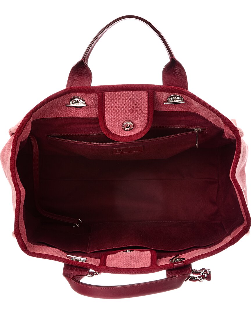 Chanel Chanel Red Canvas Medium Deauville Tote (Authentic Pre-Loved)