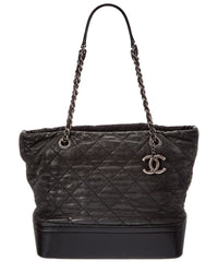 Chanel Chanel Black Iridescent Calfskin Leather Vip Shopping Tote (Authentic Pre-Loved)