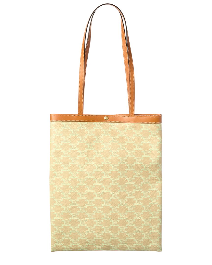 CELINE Celine Triomphe Medium Canvas & Leather Tote