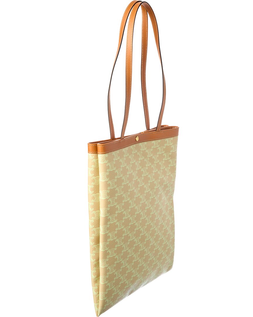 CELINE Celine Triomphe Medium Canvas & Leather Tote