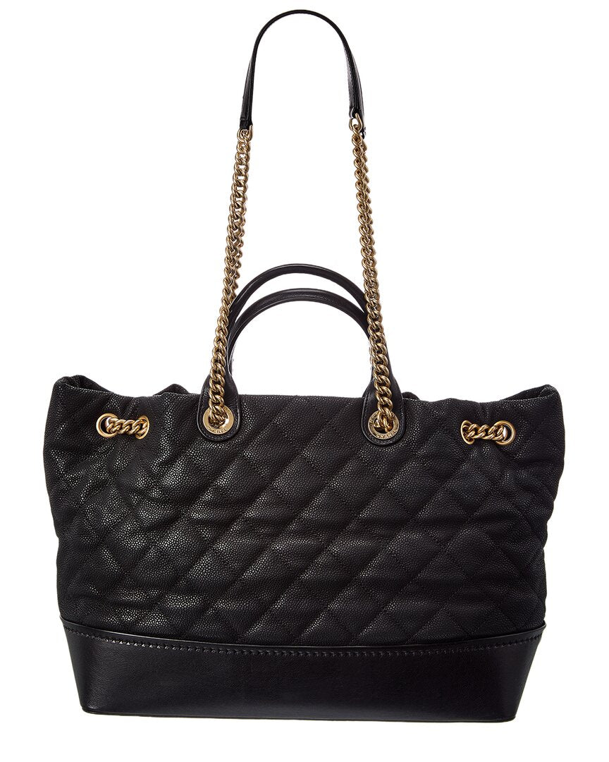 Chanel Chanel Black Quilted Caviar Leather Globe Trotter Shopping Tote (Authentic