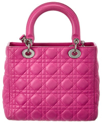 Dior Dior Pink Lambskin Leather Cannage Medium Lady Dior (Authentic Pre-Loved)