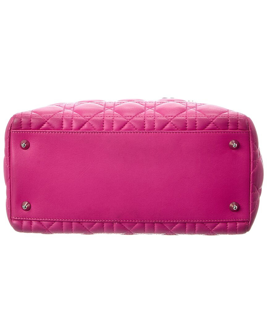 Dior Dior Pink Lambskin Leather Cannage Medium Lady Dior (Authentic Pre-Loved)