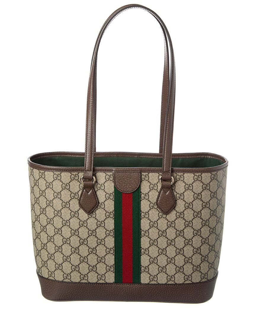 Gucci Ophidia Medium Gg Supreme Canvas & Leather Tote