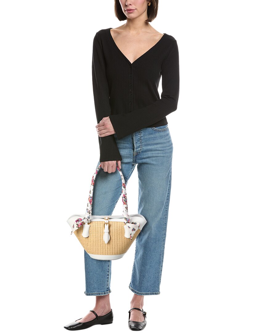 Dolce & Gabbana Capri Raffia & Leather Shoulder Bag