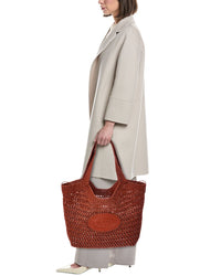 Tod's Logo Medium Raffia Tote