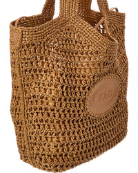 Tod's Logo Medium Raffia Tote