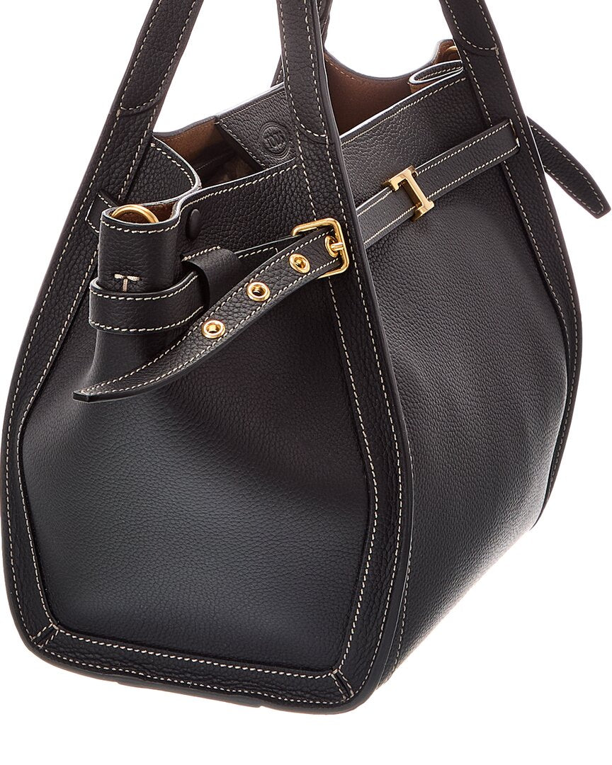 Tod's Logo Small Leather Tote