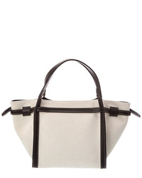 TOD's Tod's Logo Small Canvas & Leather Tote