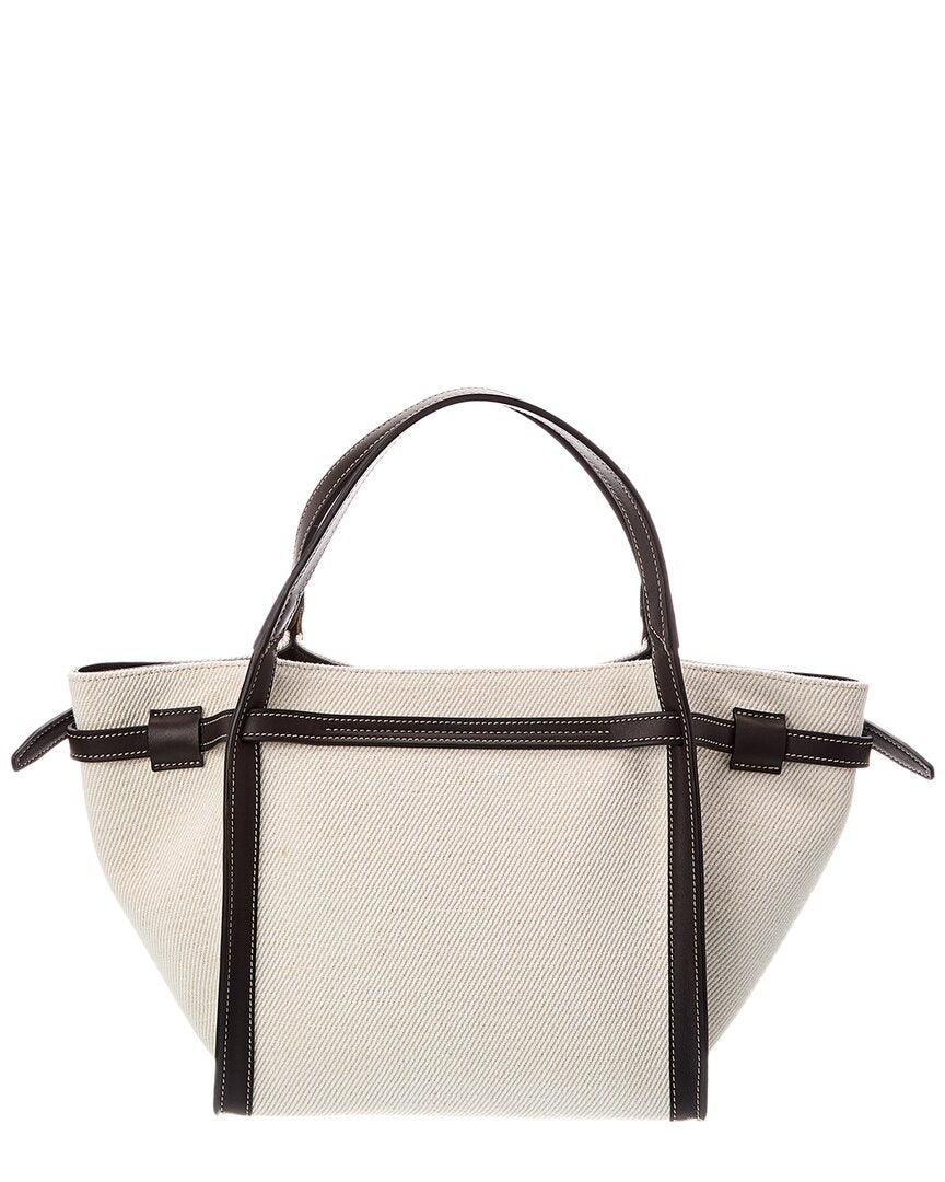TOD's Tod's Logo Small Canvas & Leather Tote