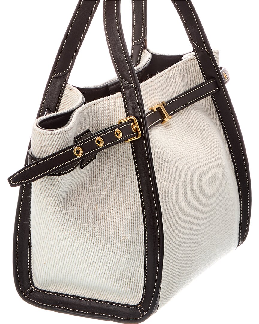 TOD's Tod's Logo Small Canvas & Leather Tote