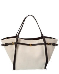 Tod's Logo Medium Canvas & Leather Tote