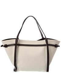 Tod's Logo Medium Canvas & Leather Tote