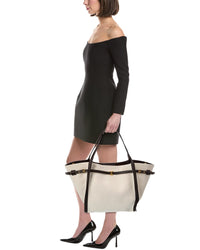 Tod's Logo Medium Canvas & Leather Tote