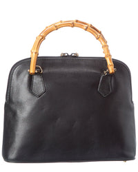Pre-Owned Gucci Black Leather Bamboo Handbag (Authentic Pre-Loved)