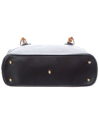 Pre-Owned Gucci Black Leather Bamboo Handbag (Authentic Pre-Loved)