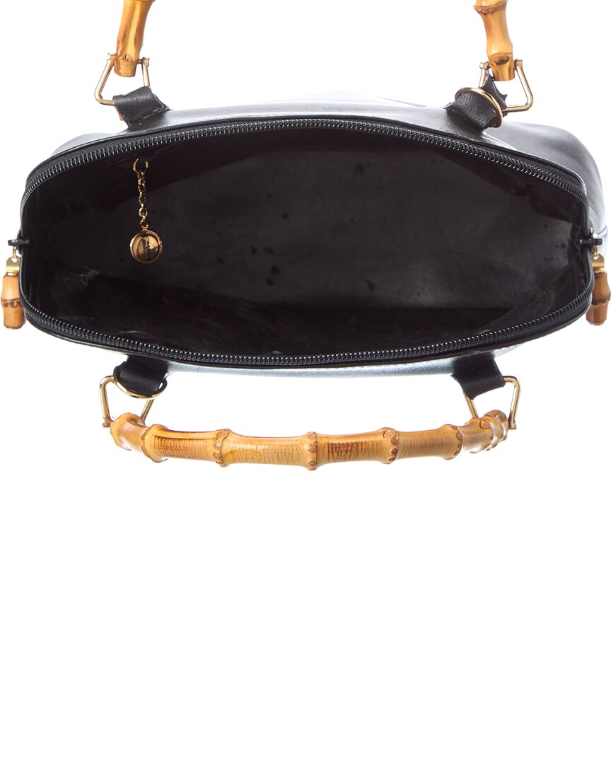 Pre-Owned Gucci Black Leather Bamboo Handbag (Authentic Pre-Loved)