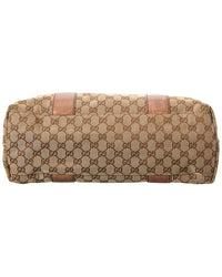 Pre-Owned Gucci Brown Gg Canvas Medium Bamboo Bar Tote (Authentic Pre-Loved)