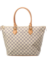 Pre-Owned Louis Vuitton White Damier Azur Saleya Mm (Authentic Pre-Loved)