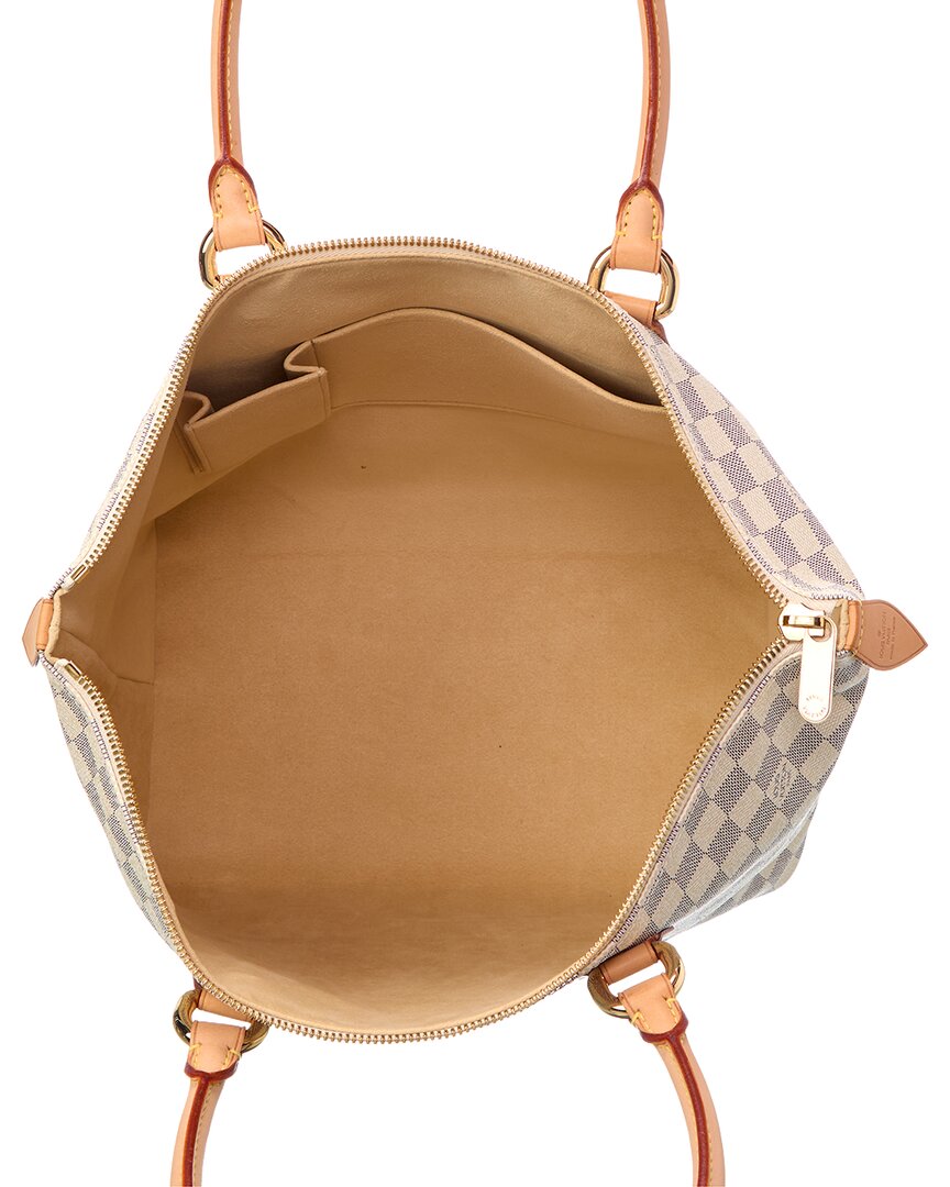 Pre-Owned Louis Vuitton White Damier Azur Saleya Mm (Authentic Pre-Loved)