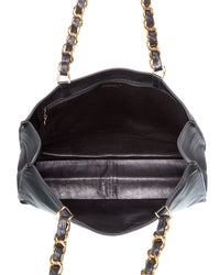 Pre-Owned Chanel Black Lambskin Leather Shoulder Tote (Authentic Pre-Loved)