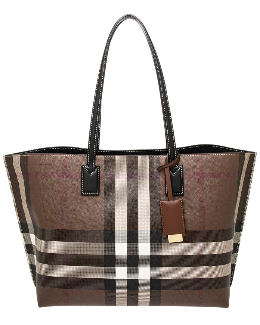 Burberry Burberry Check E-Canvas & Leather Tote