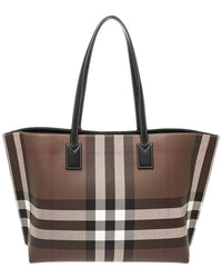 Burberry Burberry Check E-Canvas & Leather Tote