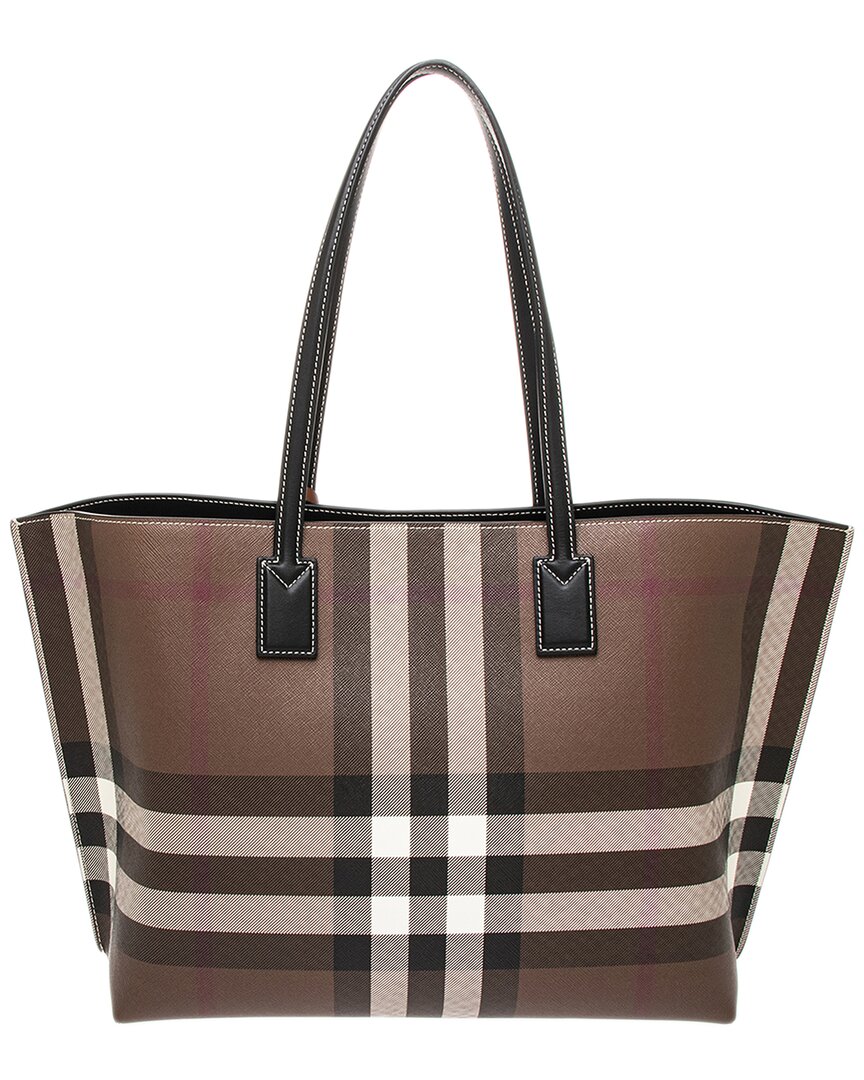 Burberry Burberry Check E-Canvas & Leather Tote