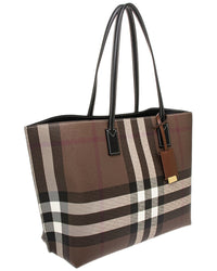 Burberry Burberry Check E-Canvas & Leather Tote