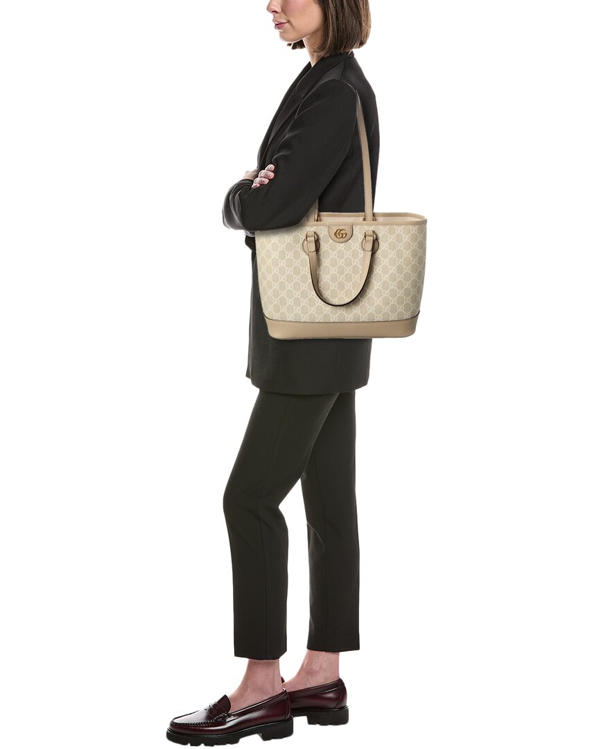 Gucci Dnu Inv Gucci Ophidia Small Gg Supreme Canvas & Leather Tote